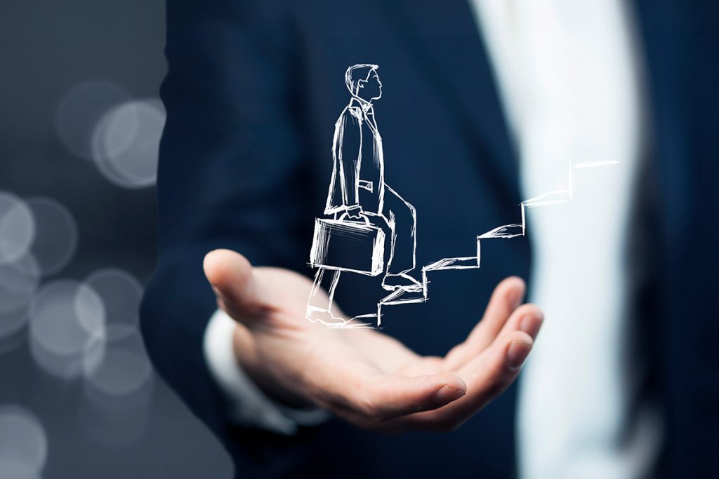 ひとつひとつの段階を経てステップアップしていくイメージ