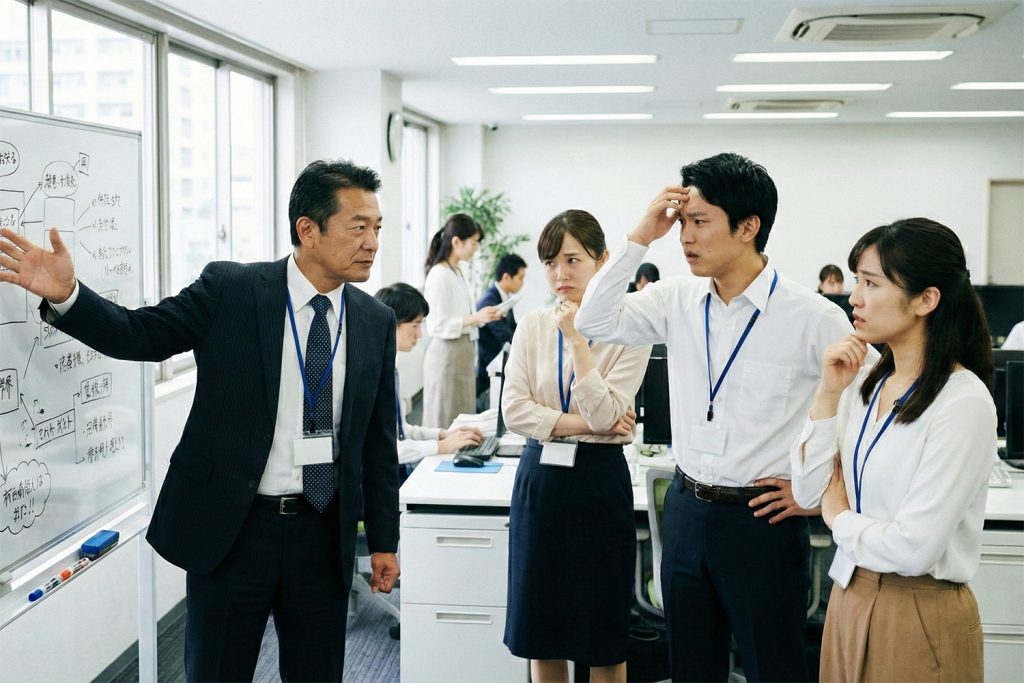 マネジメントの限界と属人化の加速のイメージ