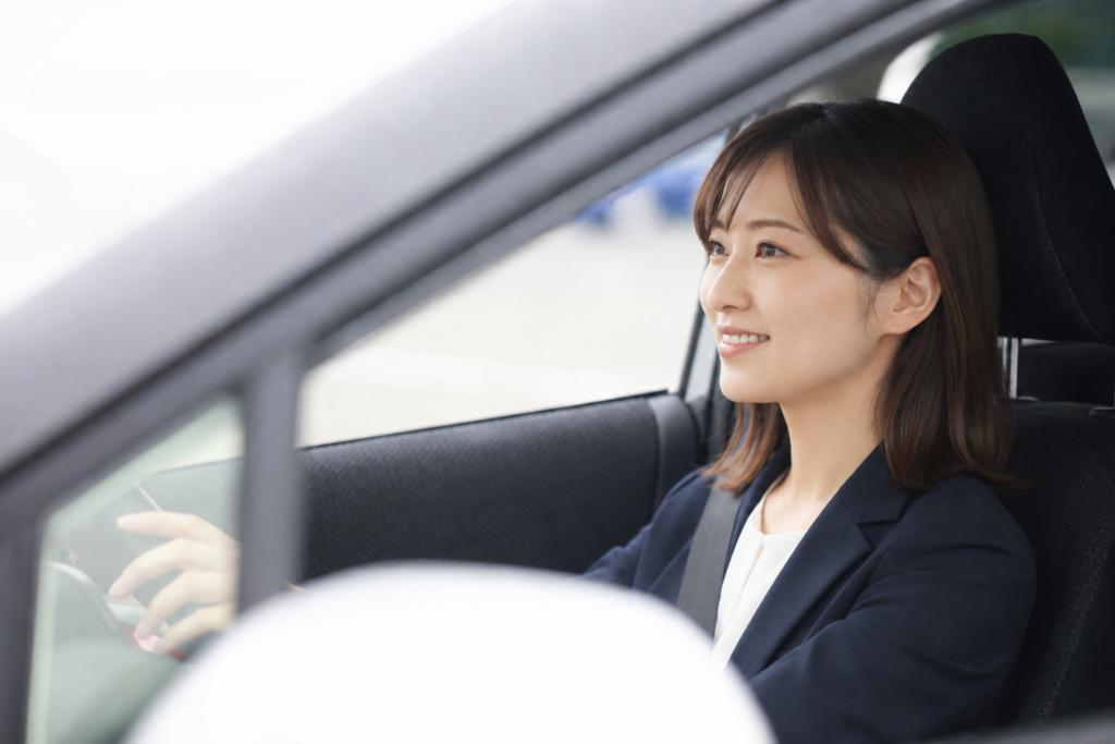 駐車場を使う派遣スタッフ